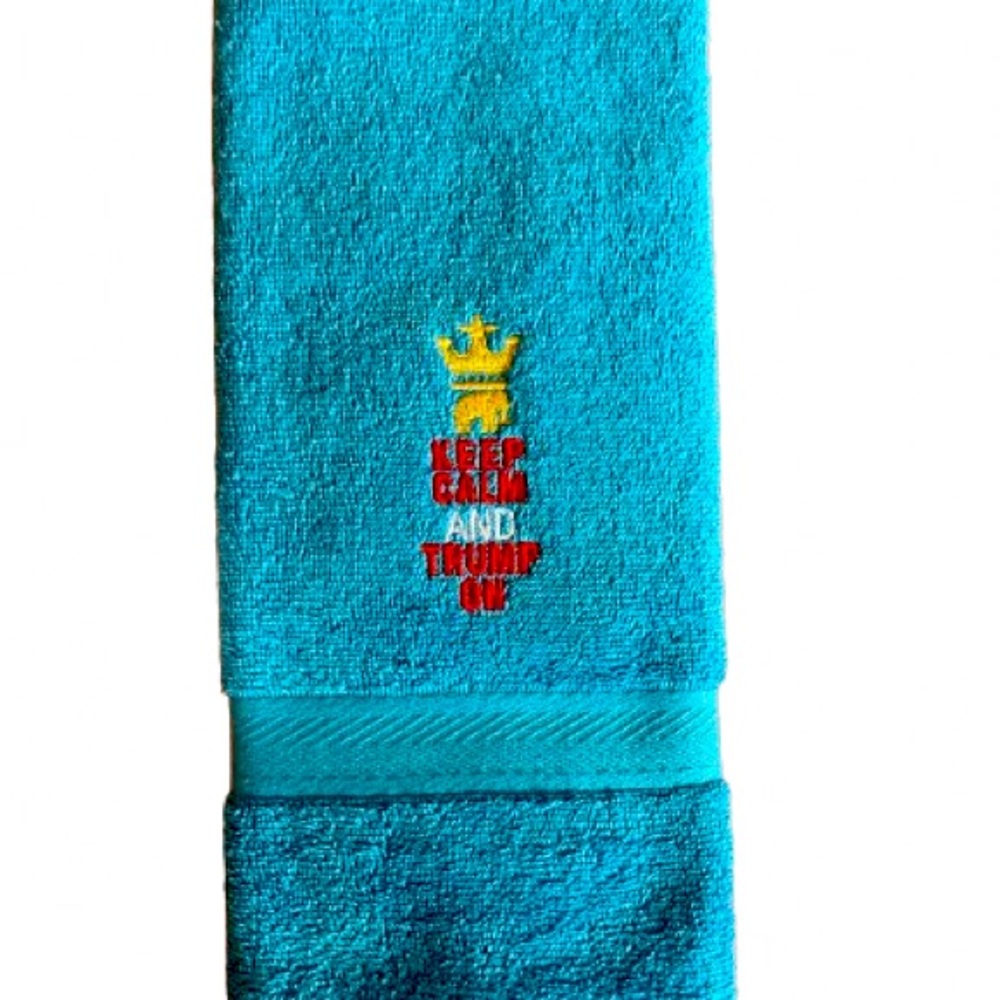 MAGA New line of trademarked bath and hand towel sets. KEEP CALM AND TRUMP ON